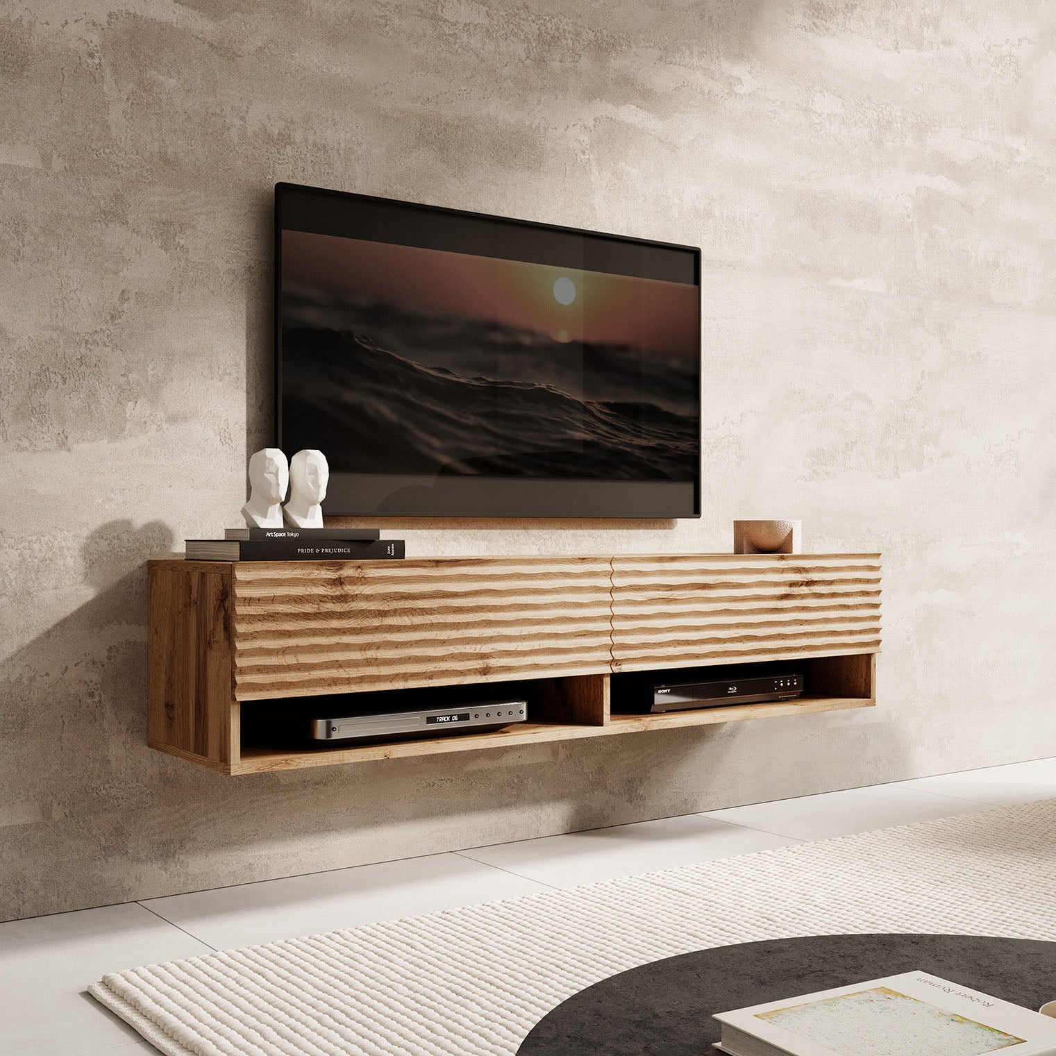 Asino - TV-Meubel  - Wave eiken  - 140 cm