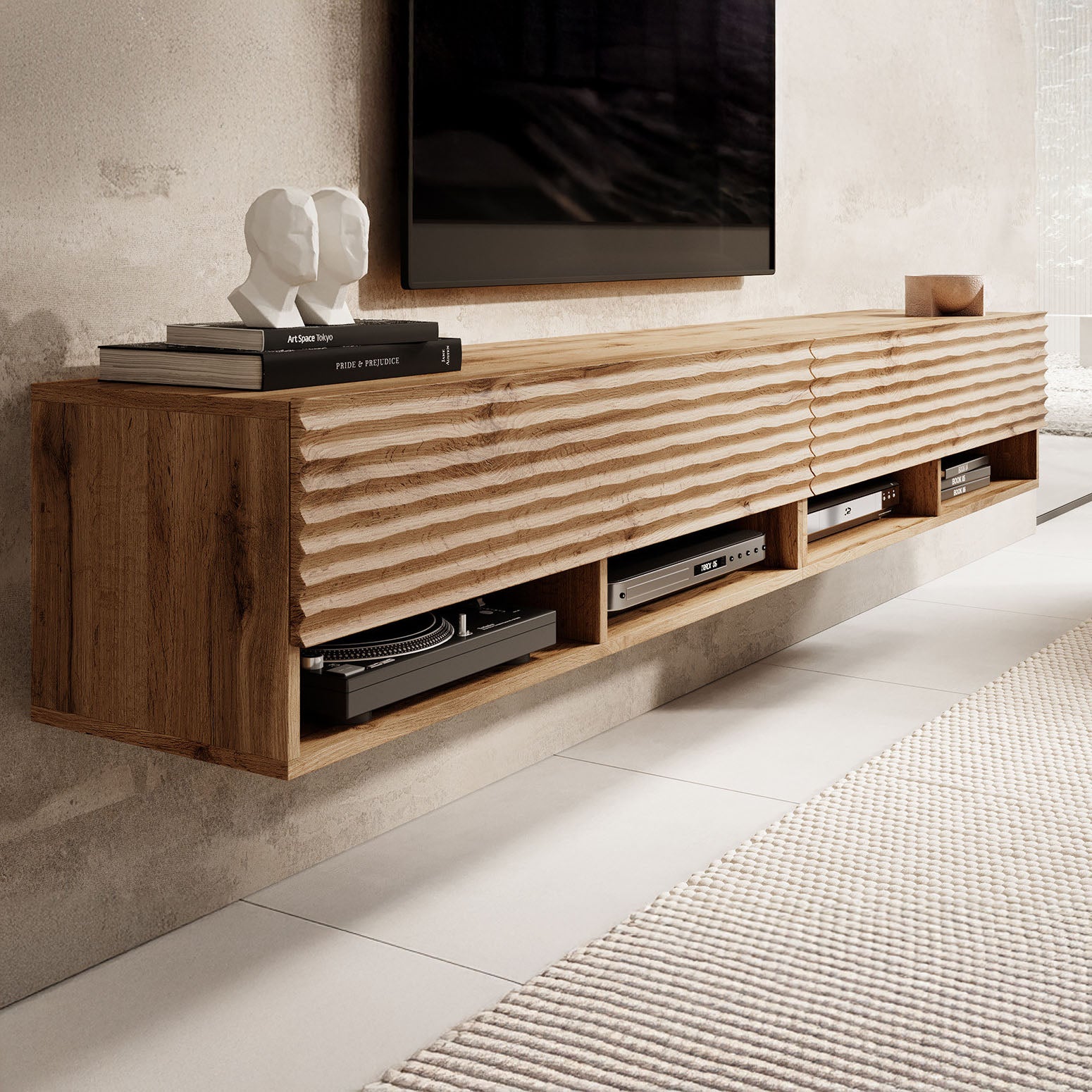 Asino - TV-Meubel  - Wave eiken - 200 cm