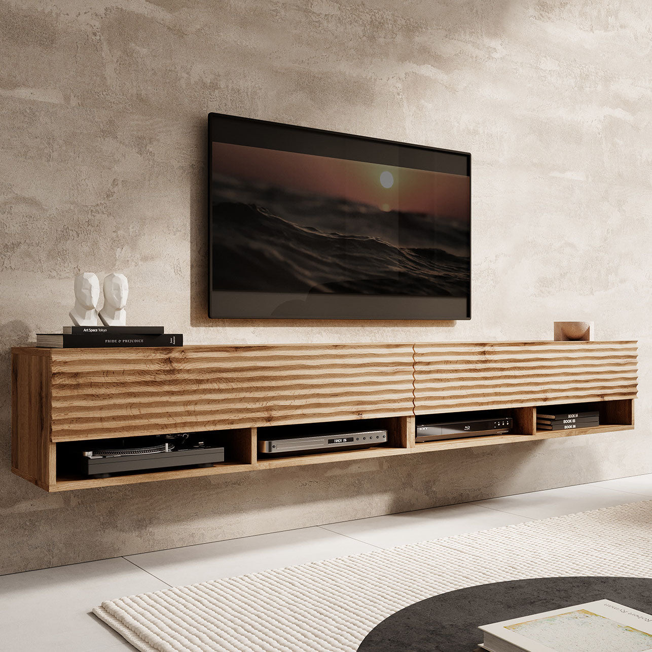 Asino - TV-Meubel  - Wave eiken - 200 cm