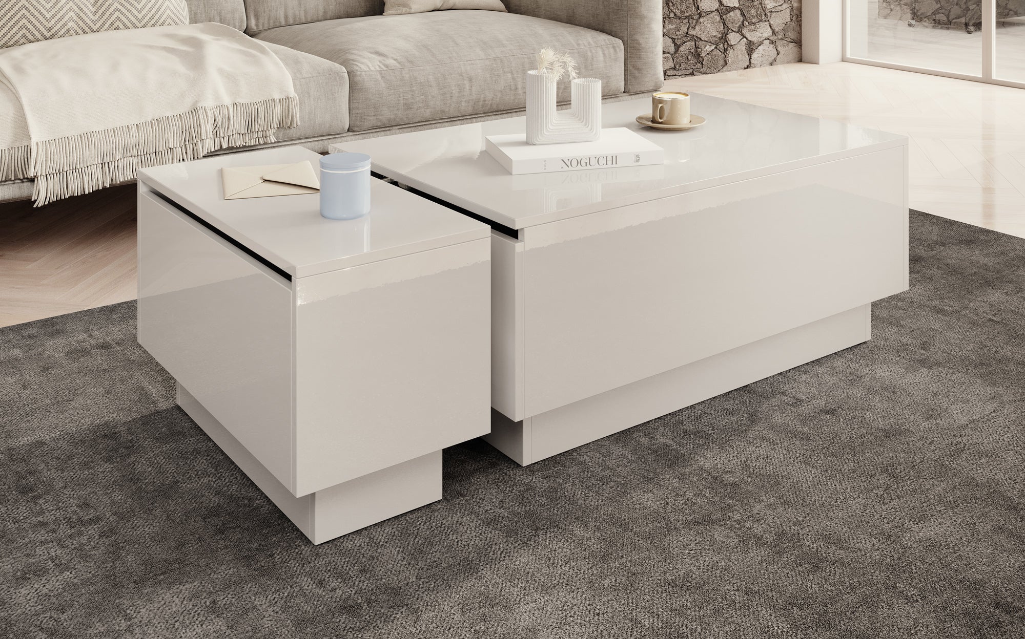 Micha - Salontafel met opbergruimte - Wit