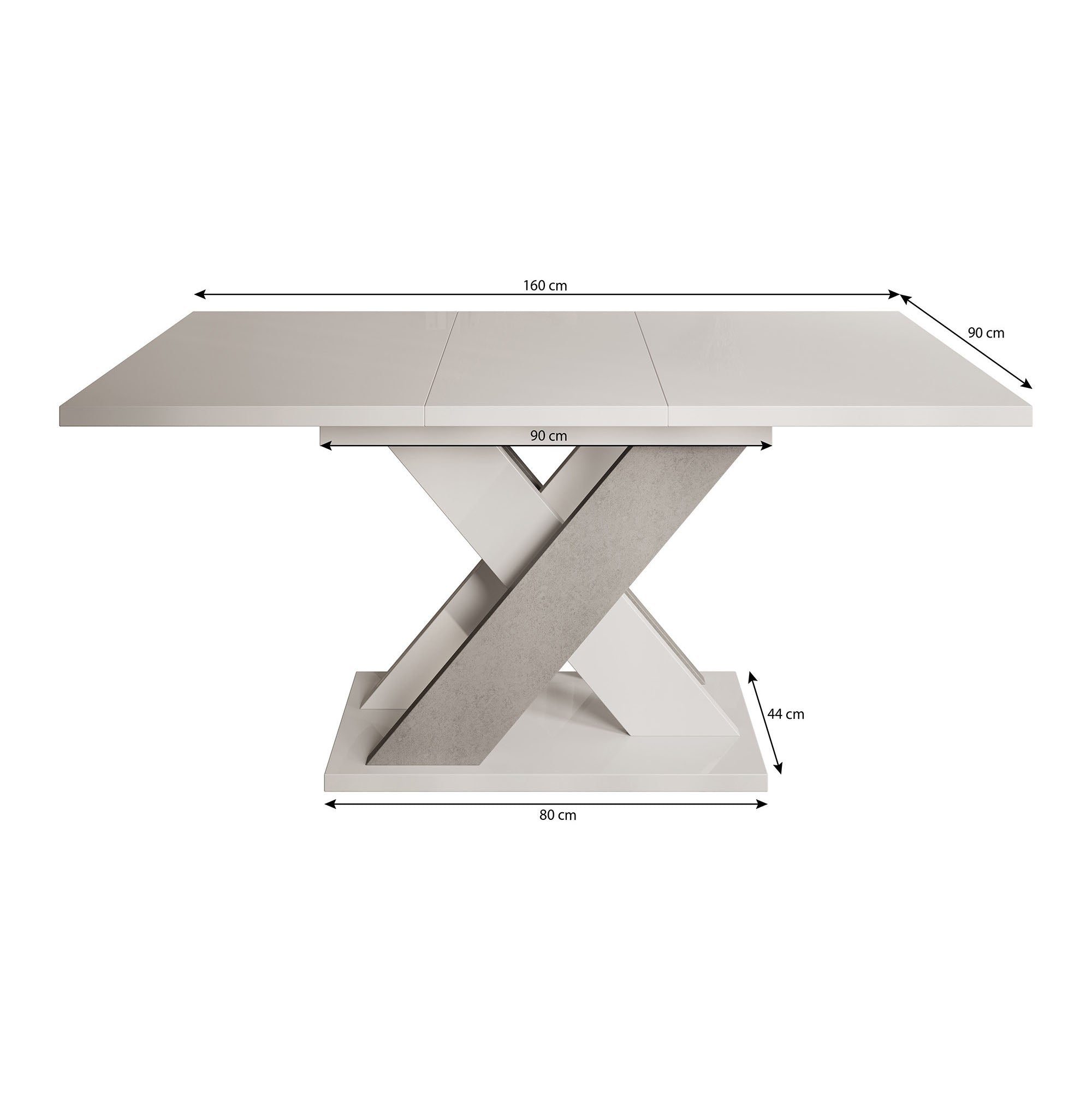 Xandra - Eetkamertafel - Eiken/zwart - 120x90x75 cm