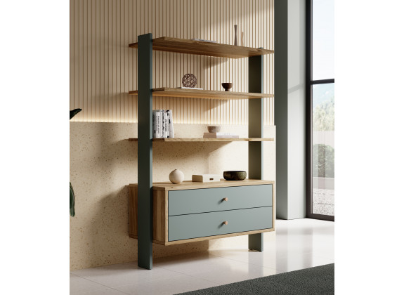 Boekenkast Wally - Groen - 104 cm - ACTIE