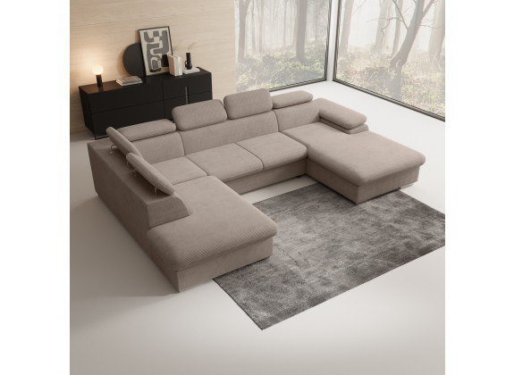 Hoekbank Cordoba XL - Bruin - Ribstof - Rechts