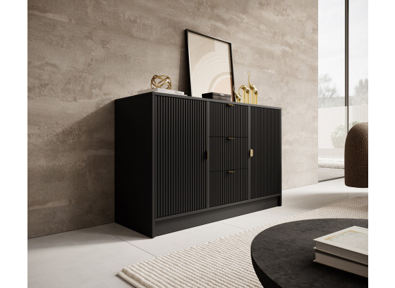 Dressoir Tavares - Zwart - 118 cm