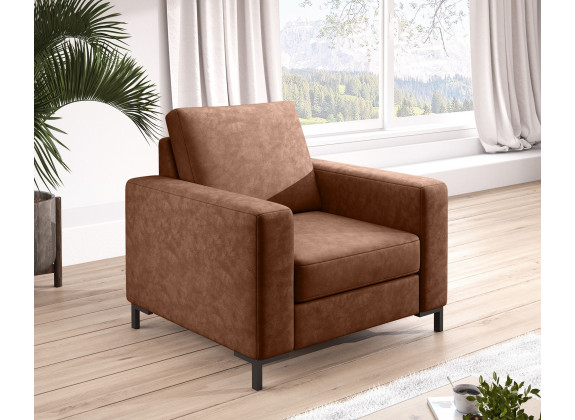 Fauteuil Paros - Cognac - Leer - ACTIE