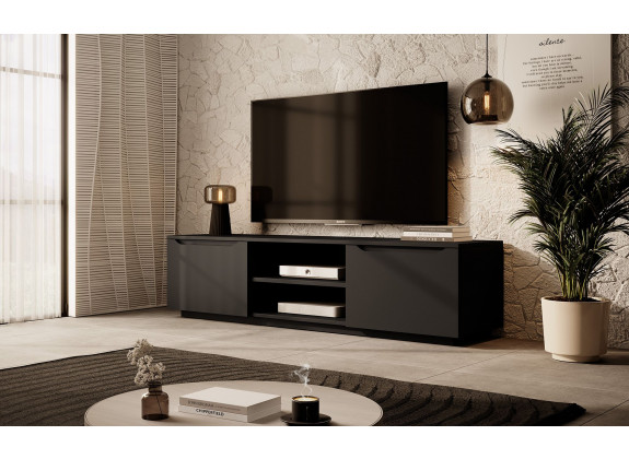 TV-Meubel Fairmont - Mat zwart - 160 cm