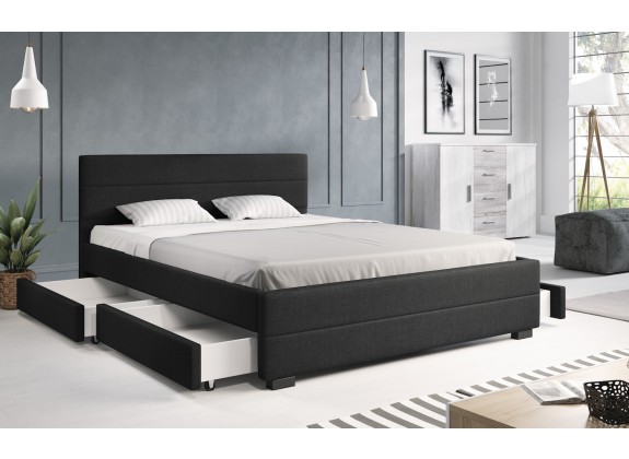 Tweepersoonsbed Loox - Zwart - 160x200 cm - ACTIE