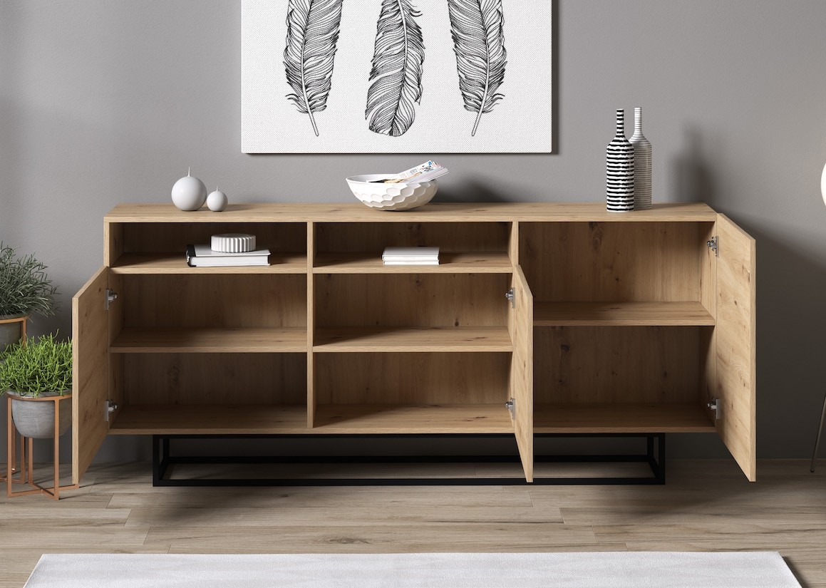 Fractie impuls Groen Dressoir Eos - Eiken - 180 cm | Meubella