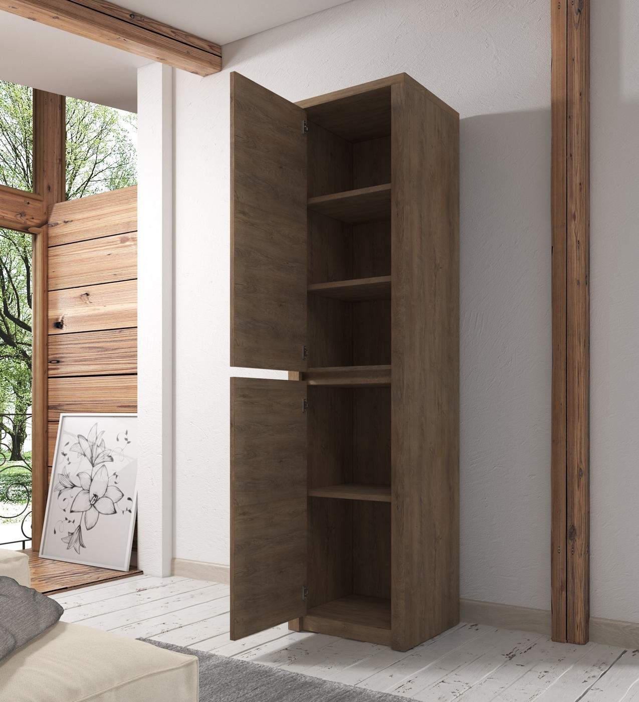 Plantkunde Parana rivier rietje Kast Monaco - Eiken - 50 cm - Dicht | Meubella