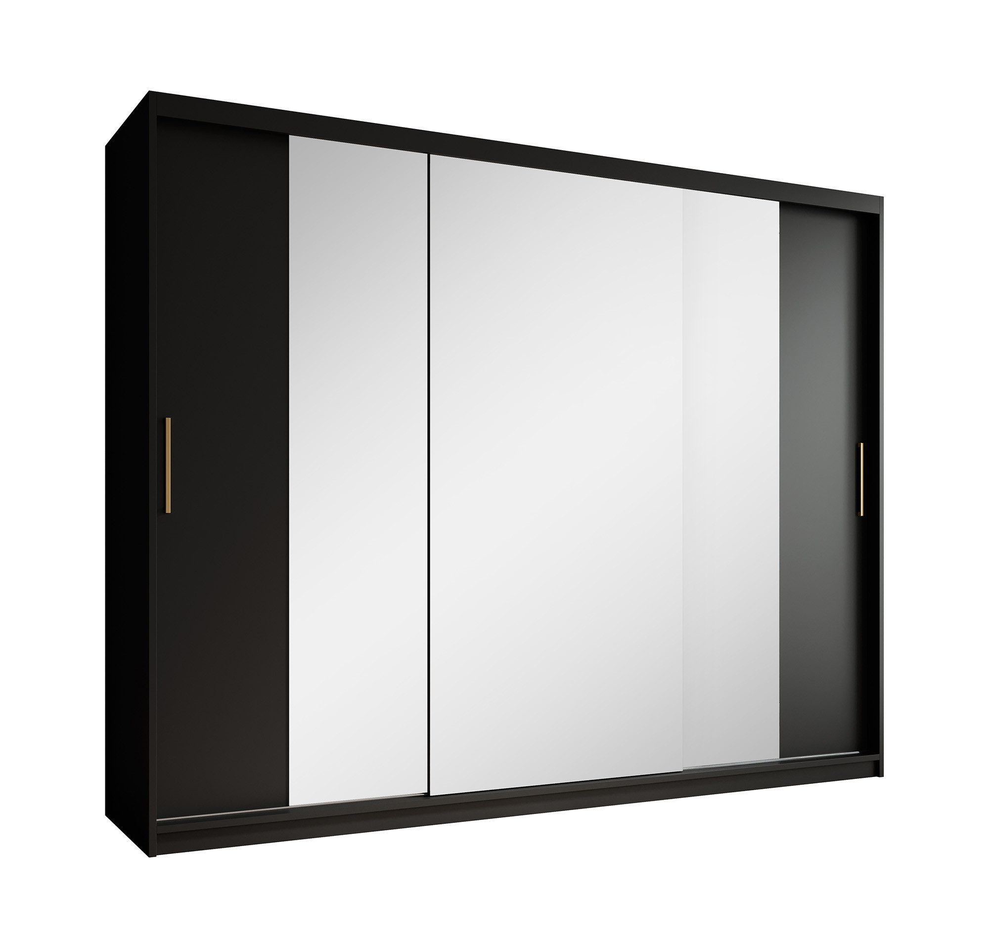 rijk Smeltend Omzet Kledingkast Mandalin - Zwart - 250 cm - Met spiegel - Kledingkasten -  Kasten - Slaapkamer | Meubella
