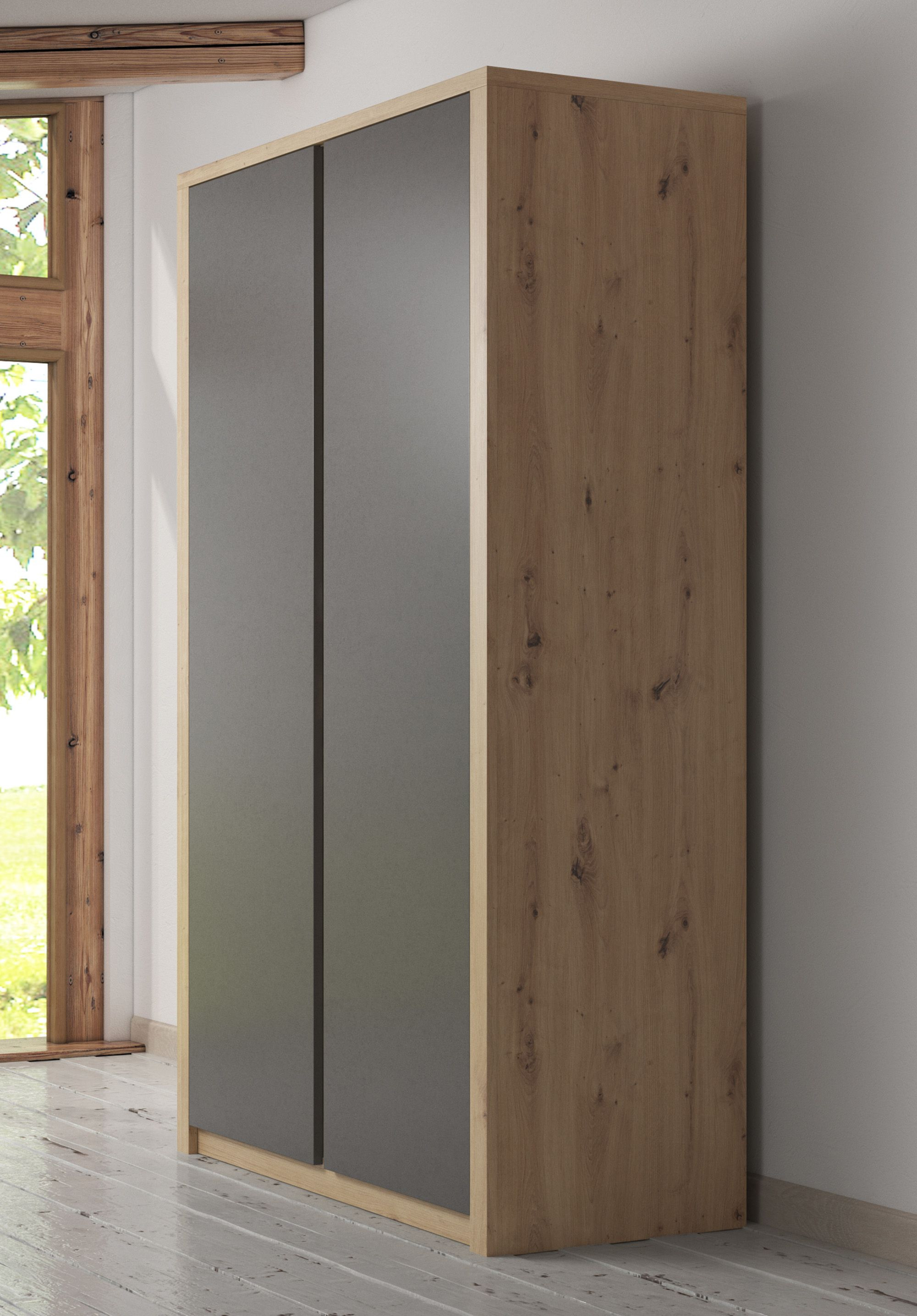 Elegantie pakket Malawi Kledingkast Melody - Grijs - Eiken - 90 cm | Meubella