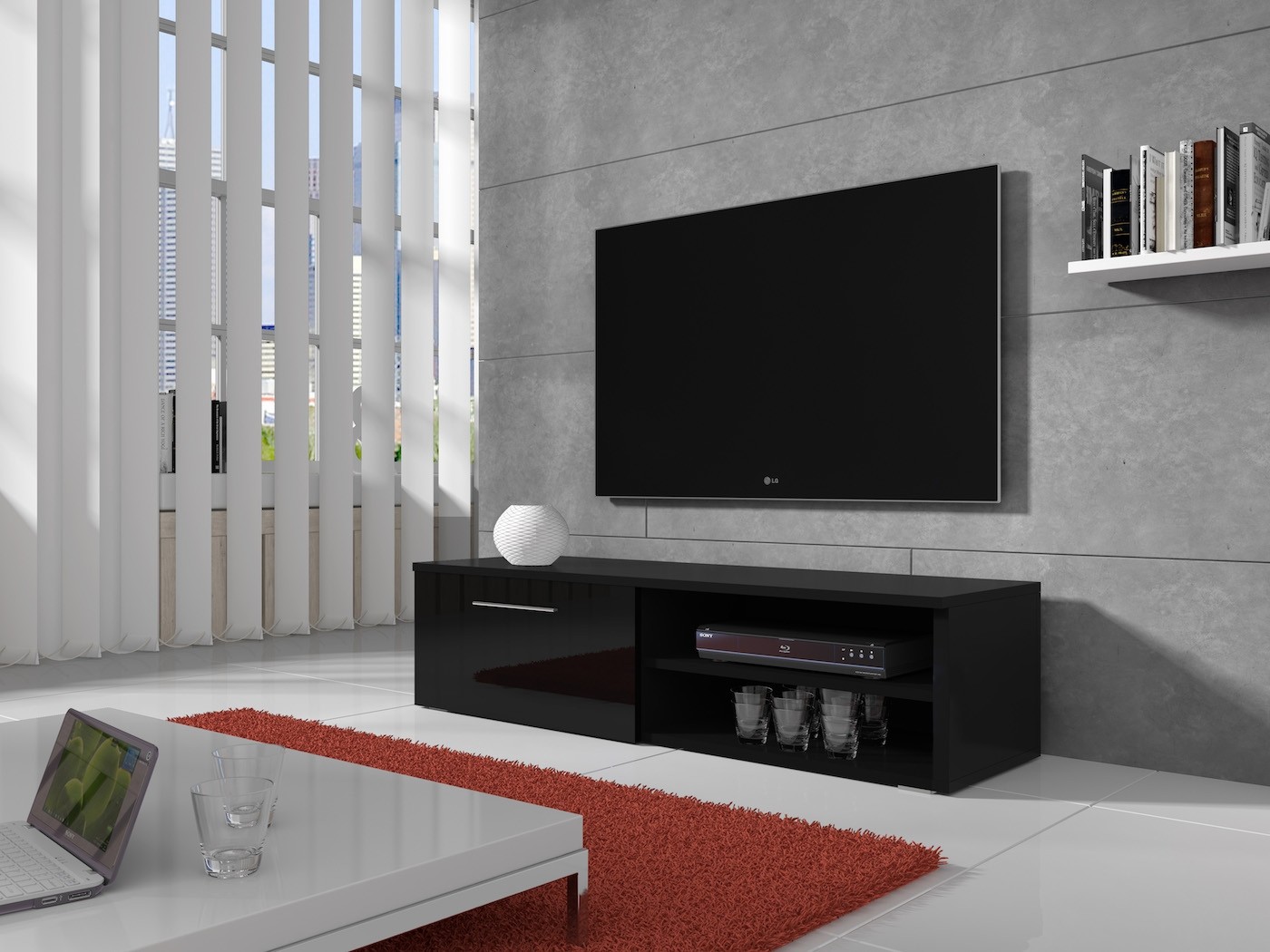 Super TV-meubel Bash - Zwart - 120 cm | Meubella PS-87