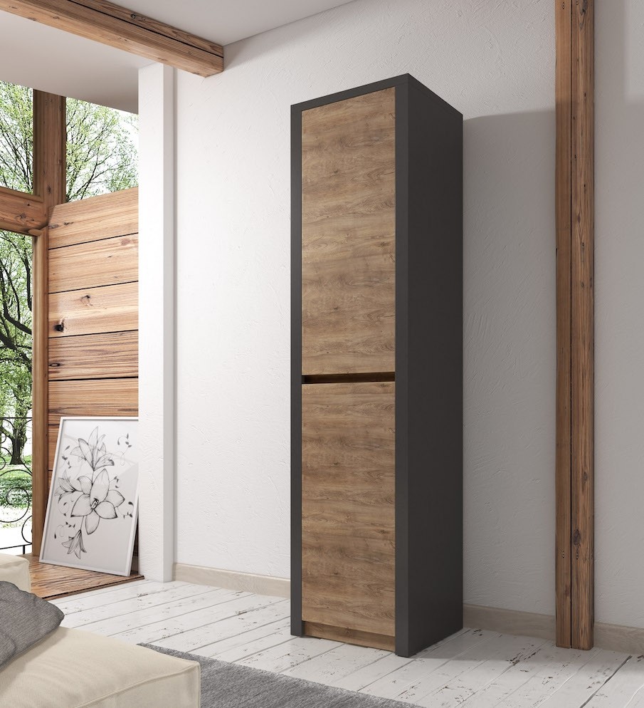 scherp Eigenaardig ambulance Kast Monaco - Eiken - Grijs - 50 cm - Dicht | Meubella