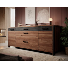 Dressoir Baron - Eiken - Antraciet - 197 cm