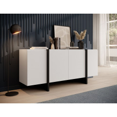 Dressoir Kelton - Wit - Zwart - 180 cm 