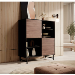 Dressoir Prince - Zwart - Eiken - 100 cm