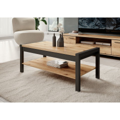 Salontafel Acapulco - Eiken - Zwart - 120 cm