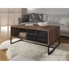 Salontafel Dust - Eiken - Zwart - 104 cm