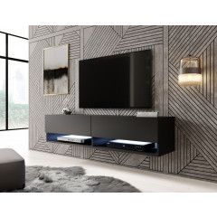 TV-Meubel Asino LED - Mat Zwart - 140 cm