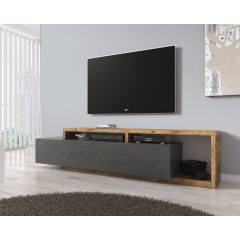 TV-Meubel Bello - Grijs - Eiken - 219 cm