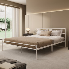 Tweepersoonsbed Manta - Wit - Metaal - 160x200