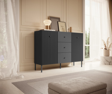 Dressoir Vermont - Antraciet - 135 cm