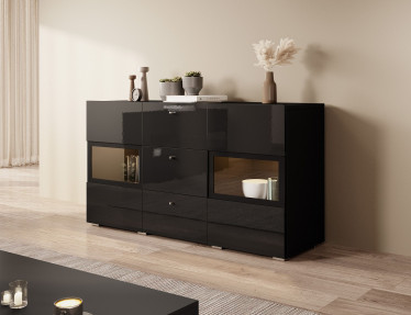 Dressoir Antrix - Zwart - 132 cm