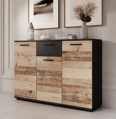 Dressoir Bellini - Licht old wood - 120 cm - 1 lade