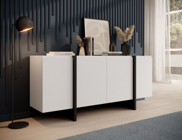 Dressoir Kelton - Wit - Zwart - 180 cm 