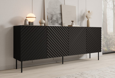 Dressoir Laguna - Zwart - 200 cm