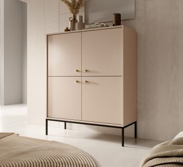 Dressoir Moreno - Beige - 104 cm - Hoog