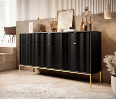 Dressoir Navil 2 - Zwart - 154 cm