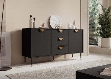 Dressoir Veerle - Zwart - 150 cm