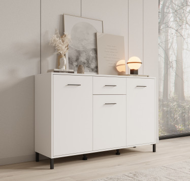 Dressoir Vidor - Wit - 138 cm - 1 lade