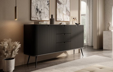 Dressoir Zakari - Zwart - 168 cm