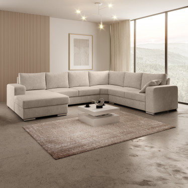 Hoekbank Adel - Beige - Velvet - Links