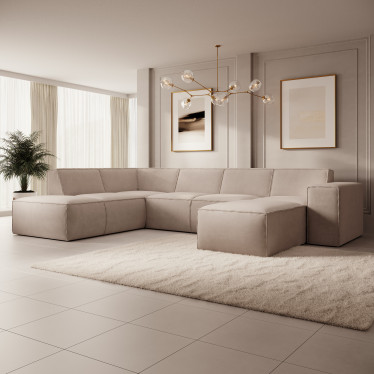 Hoekbank Monet XL - Beige - Stof - Rechts