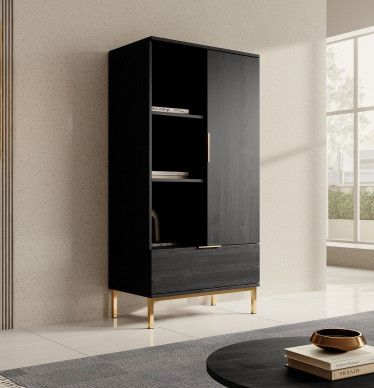 Kast Ponchi - Zwart eiken - 70 cm