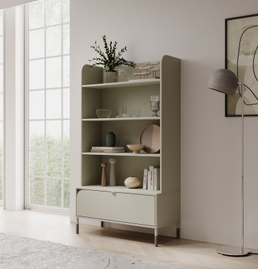 Boekenkast Hill - Beige - 89 cm