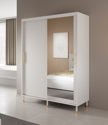 Kledingkast Aphrodite - Wit - 150 cm - Met spiegel