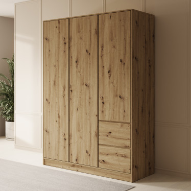 Kledingkast Brett - Eiken - 147 cm