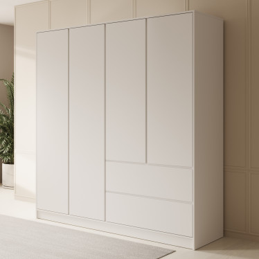 Kledingkast Brett - Wit - 195 cm