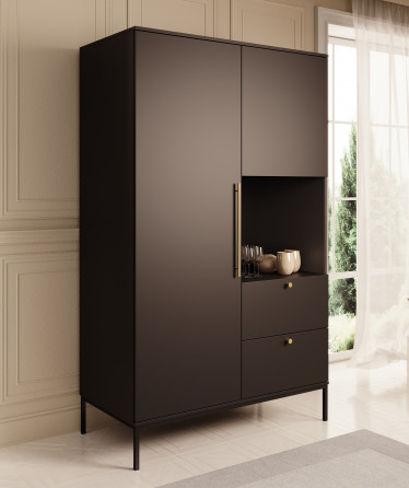 Kledingkast Lagos - Zwart - 120 cm - ACTIE