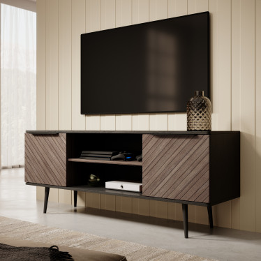 TV-Meubel Pedro - Donker eiken - Zwart eiken - 150 cm
