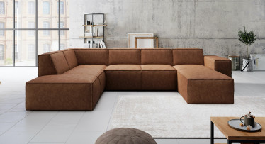 Hoekbank Monet XL - Cognac - Leer - Rechts