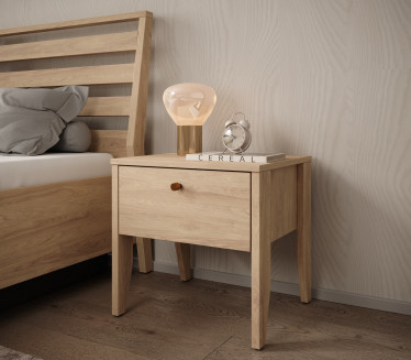 Nachtkastje Cody - Eiken - 45 cm - ACTIE