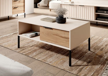 Salontafel Ramirez - Beige - Eiken - 97 cm