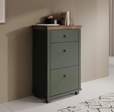 Schoenenkast Eric - Groen - 71 cm - 2 kleppen