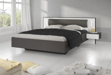 Tweepersoonsbed Sephora - Wit - Grijs - 160x200 cm