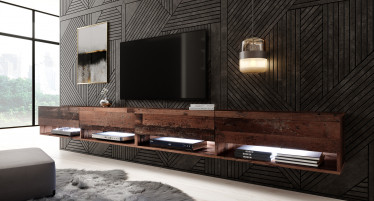 TV-Meubel Asino LED - Old Wood - 280 cm